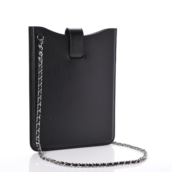 Chanel Caviar iPad/ Tablet Case Bag Crossbody Chain CC - Picture 6 of 15